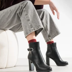 Boots TEXTO noir à talon haut