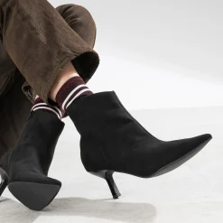 Boots TEXTO noir suédé à bout pointu