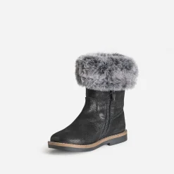 Botte BUGGY noire cuir velours tige fourrée