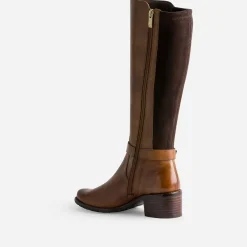 Botte CAPRICE camel cuir bi matière