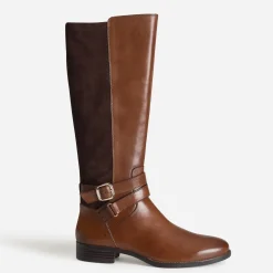 Botte CAPRICE cognac bi-matière double bride