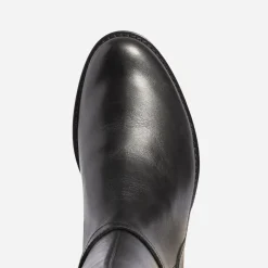 Botte CAPRICE noire bi matière à double bride