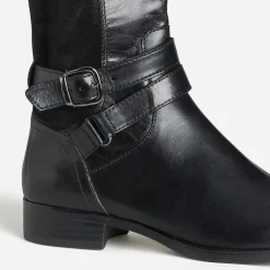 Botte CAPRICE noire bi-matière double bride