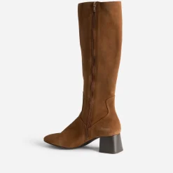 Botte cognac cuir velours souple