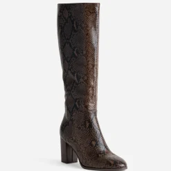 Botte marron effet python