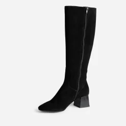 Botte noire cuir velours souple