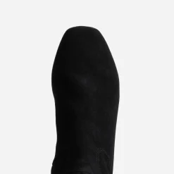 Botte noire cuir velours souple