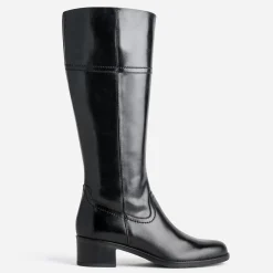 Botte noire en cuir forme cavalière