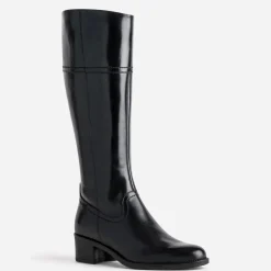Botte noire en cuir forme cavalière