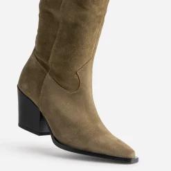 Botte santiag TEXTO beige cuir velours