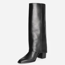 Bottes fourreau TEXTO noire cuir à talon