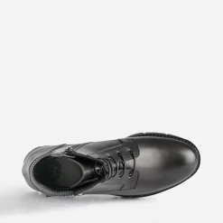 Bottine BUGGY noire éco-conçue cuir décor boucle