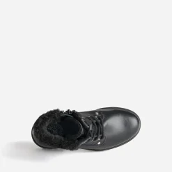 Bottine BUGGY noire cuir bord fourré