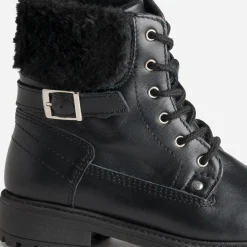 Bottine BUGGY noire cuir bord fourré