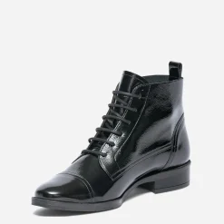 Bottine ERAM FLEX noire en cuir verni