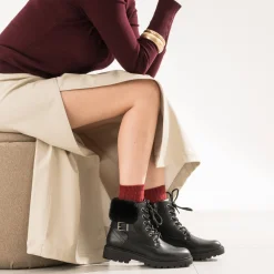 Bottine noire fourrée