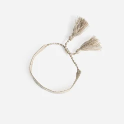 Bracelet beige broderie message