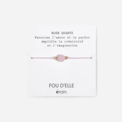 Bracelet rose pierre quartz rose