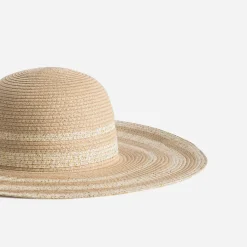 Capeline camel et beige fils dorés