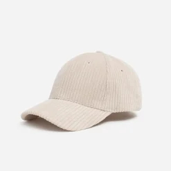 Casquette écrue velours côtelée