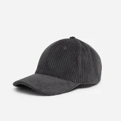 Casquette grise velours côtelé