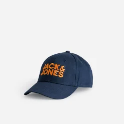 Casquette JACK&JONES marine broderie orange
