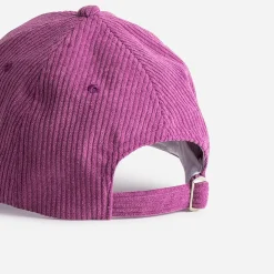 Casquette TEXTO rose foncé en velours côtelé