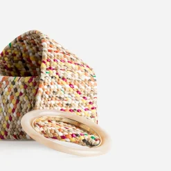 Ceinture beige tressage multico