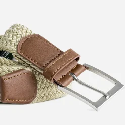 Ceinture beige tressée Homme
