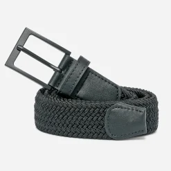 Ceinture noire tressée Homme