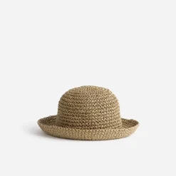 Chapeau cloche beige tressé