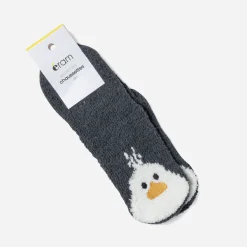 Chaussettes antidérapantes grises motif canard