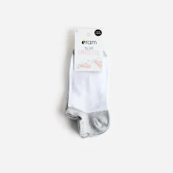 Chaussettes courtes blanches et gris pailleté