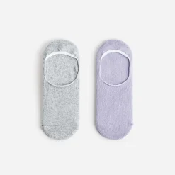 Chaussettes invisibles parme et gris argenté