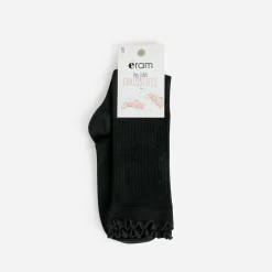 Chaussettes noires côtelées