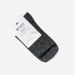 Chaussettes noires pailletées côtelées