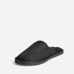 Chausson-mule JACK&JONES noir suédé fourré