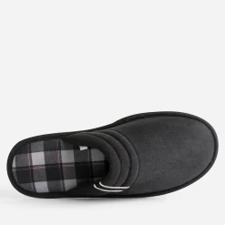 Chausson-mule noire première carreaux