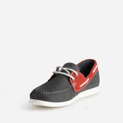 Chaussure bateau TBS marine et rouge cuir nubuck