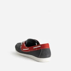 Chaussure bateau TBS marine et rouge cuir nubuck