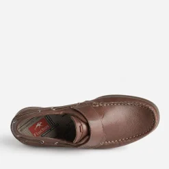 Chaussure-bateau FLUCHOS cognac en cuir à scratch