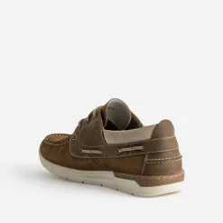 Chaussure-bateau TBS camel et marron cuir