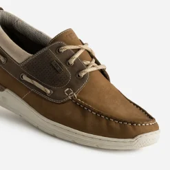 Chaussure-bateau TBS camel et marron cuir