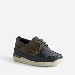 Chaussure-bateau TBS marine et marron cuir