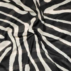 Chèche beige et noir à motif zèbre