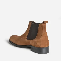 Chelsea boots camel cuir velours