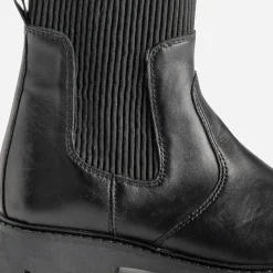 Chelsea boots éco-conçu BUGGY noir cuir tige élastiquée