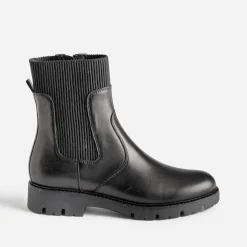 Chelsea boots éco-conçu BUGGY noir cuir tige élastiquée