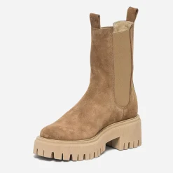 Chelsea boots cranté TEXTO camel cuir velours