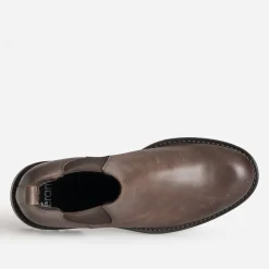 Chelsea boots marron en cuir brossé